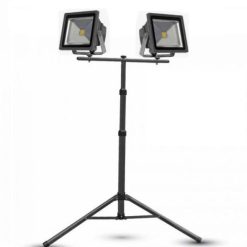 Trepiede Treppiede cavalletto per 2 fari LED da 10W a 50W - Nero