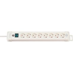Prolunga multipresa a 8 posti Premium-Line H05VV-F 3G1,5 (bianco)