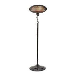 Riscaldatore da patio 2000 W | 3 Impostazioni di Calore | protezione da ribaltamento | IP34 | Nero