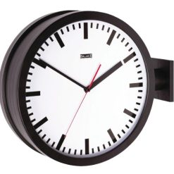 Orologio da parete o soffitto doppia faccia tipo stazione ferroviaria - Nero