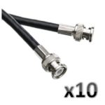 10 pezzi Cavo raccordo codino bnc 10cm BNC-BNC MASCHIO MASCHIO