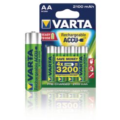 Batterie pile ricaricabili NiMH AA 1.2 V 2100 mAh - Blister 4 pezzi