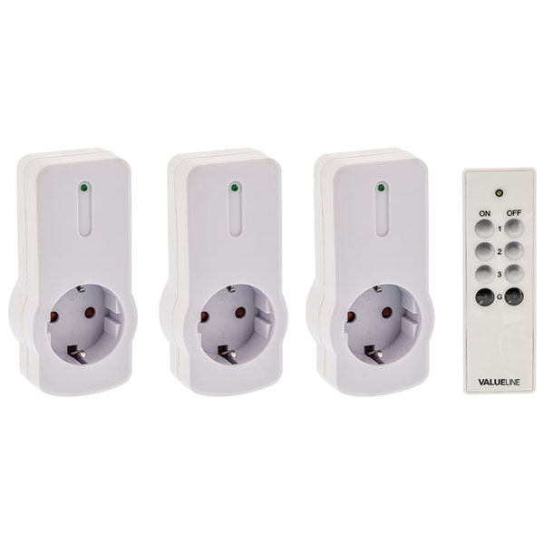 Set Di 3 Prese Intelligenti Telecomandate Interne 2300W - Controllo Individuale O Simultaneo Con Telecomando A 30 Metri, Basso Consumo Standby
