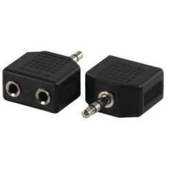 Adattatore Audio Stereo Maschio da 3.5 mm - 2x 3.5 mm Femmina Nero