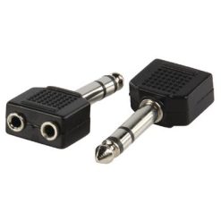 Adattatore Audio Stereo 6.35 mm Maschio - 2x 3.5 mm Femmina Nero