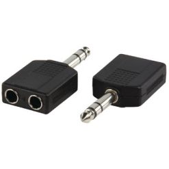 Adattatore Audio Stereo 6.35 mm Maschio - 2x 6.35 mm Femmina Nero