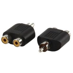 Adattatore Mono-Audio RCA Maschio - 2x RCA Femmina Nero