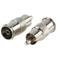 Adattatore Mono-Audio RCA Maschio - Femmina Coax (IEC) Argento