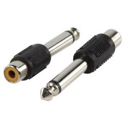 Adattatore Mono-Audio 6.35 mm Maschio - RCA Femmina Nero