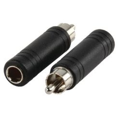 Adattatore Mono-Audio RCA Maschio - 6.35 mm Femmina Nero