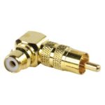 Adattatore Audio Stereo Angolari 90° RCA Maschio - RCA Femmina