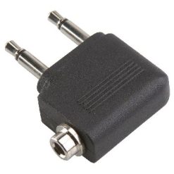 Adattatore Audio Stereo Angolari 90° 2x Maschio da 3.5 mm - 3.5 mm Femmina Nero