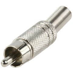 Connettore RCA Maschio Metallo Argento