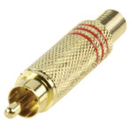 Connettore RCA Maschio Metallo Oro/Rosso