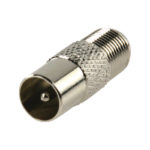 Adattatore di Antenna Coassiale Maschio - F Femmina Argento