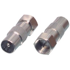 Adattatore di Antenna F Maschio - Coassiale Maschio Argento