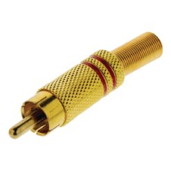 Connettore RCA Maschio Metallo Oro/Rosso
