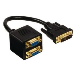 Cavo DVI DVI-I 24 + 5-Pin Maschio - 2x VGA Femmina 0.20 m Nero