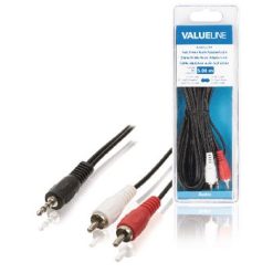 Stereo Cavo Audio Maschio da 3.5 mm - 2x RCA Maschio 5.00 m Nero