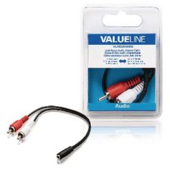 Stereo Cavo Audio 2x RCA Maschio - 3.5 mm Femmina 0.20 m Nero