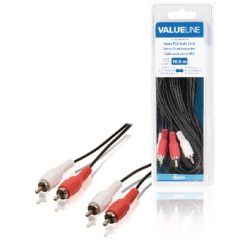 Stereo Cavo Audio 2x RCA Maschio - 2x RCA Maschio 10.0 m Nero