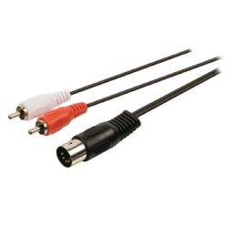 Stereo Cavo Audio din 5-Pin Maschio - 2x RCA Maschio 1.00 m Nero