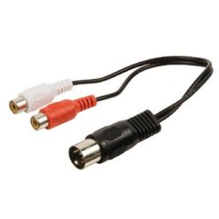 Stereo Cavo Audio din 5-Pin Maschio - 2x RCA Femmina 0.20 m Nero
