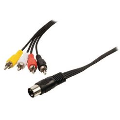 Stereo Cavo Audio din 5-Pin Maschio - 4x RCA Femmina 1.00 m Nero