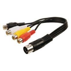 Stereo Cavo Audio din 5-Pin Maschio - 4x RCA Femmina 0.20 m Nero