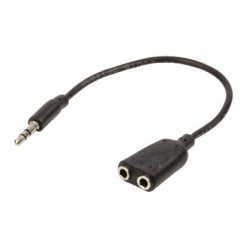 Stereo Cavo Audio Maschio da 3.5 mm - 2x 3.5 mm Femmina 0.20 m Nero