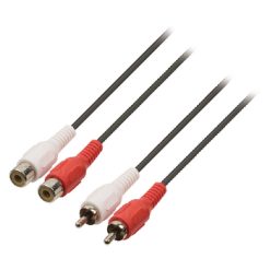 Cavo di Prolunga Audio Stereo 2x RCA Maschio - 2x RCA Femmina 5.00 m Nero
