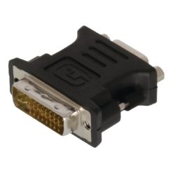 DVI DVI-I 24 + 5-Pin Maschio - VGA Femmina Nero