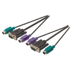 Cavo VGA VGA Maschio + 2x Ps2 Maschio - VGA Maschio + 2x Ps/2 Maschio 2.00 m Nero