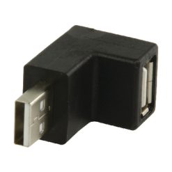 Adattatore USB 2.0 Angolari 90° A Maschio - A Femmina Nero