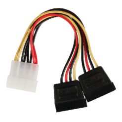 Cavo di Alimentazione Interno Molex Maschio - 2x SATA 15-Pin Femmina 0.15 m