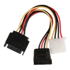 Cavo di Alimentazione Interno SATA 15-Pin Maschio - SATA a 15 pin femmina + molex femmina 0.15 m