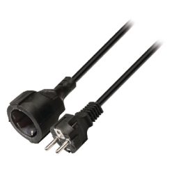 Prolunga Alimentazione Schuko Tipo F (CEE 7/4) - Type F (CEE 7/3) 3.00 m Nero