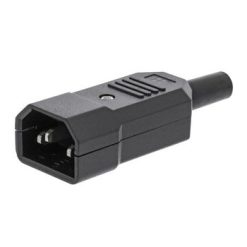 Spina di Alimentazione Maschio volante IEC-320-C14 Nero
