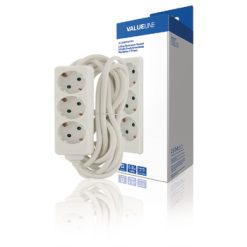 Prolunga 3-Way 5.00 m Bianco - Contatto di protezione