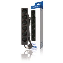 Prolunga 6-Way 1.50 m Nero - Contatto di protezione