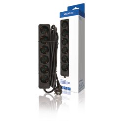 Prolunga 6-Way 3.00 m Nero - Contatto di protezione