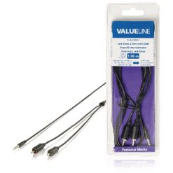 Stereo Cavo Audio Maschio da 3.5 mm - 2x RCA Maschio 1.00 m Nero