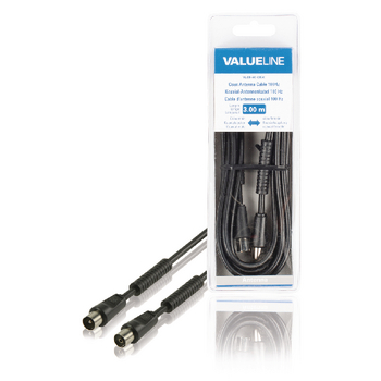 Prolunga Antenna TV Coassiale – 2,5 Mt – Maschio/Femmina – IEC – Nero