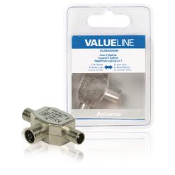 Adattatore Coassiale Femmina Coax (IEC) - 2x COAX Maschio Argento