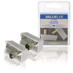 Connettore d'antenna TV Maschio Femmina Bianco