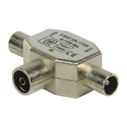 Adattatore Coassiale 2x COAX Maschio - Femmina Coax (IEC) Argento