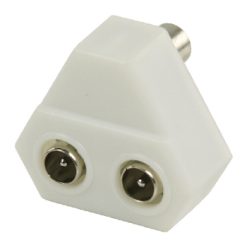 Adattatore Coassiale 2x COAX Maschio - Femmina Coax (IEC) Bianco