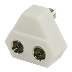 Adattatore Coassiale Coassiale Maschio - 2x COAX Femmina Bianco