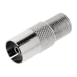 Adattatore di Antenna F Femmina - Femmina Coax (IEC) Argento