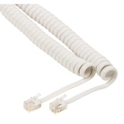 Cavo Telefonico RJ10 (4P4C) Maschio - RJ10 (4P4C) Maschio Spiralato 2.00 m Bianco